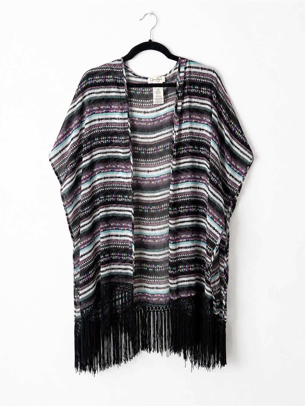 Tribal Fringe Kimono Cover Up Boho Festival S/M
